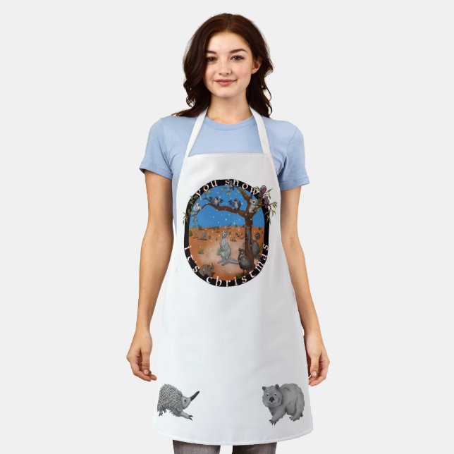 You snow it's Christmas, Aussie outback Apron (Worn)
