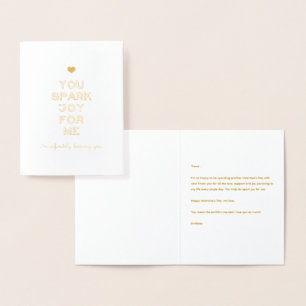 You Spark Joy For Me Valentine’s Day Anniversary Foil Card