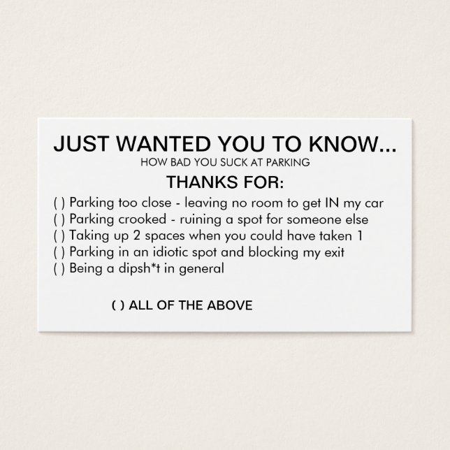 You suck at Parking (Front)