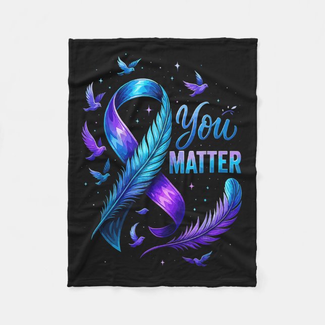 You Suicide Awareness Ribbon Butterfly For Women M Fleece Blanket (Front)