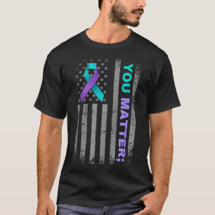 You Suicide Prevention Awareness American Flag Rib T-Shirt