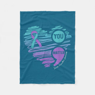 You Suicide Prevention Awareness Semicolon Suprt  Fleece Blanket