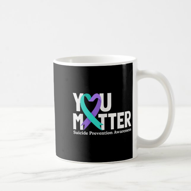 You Suicide Prevention Awareness Teal &amp; Purple Coffee Mug (Right)