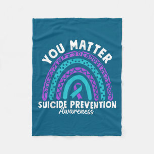 You Suicide Prevention Awareness Teal &amp; Purple Fleece Blanket