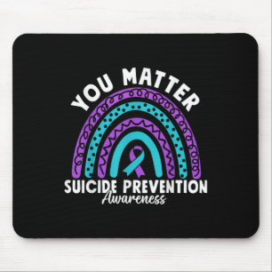 You Suicide Prevention Awareness Teal &amp; Purple Mouse Mat
