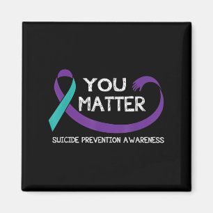 You Suicide Prevention Awareness Teal Purple Hand  Magnet