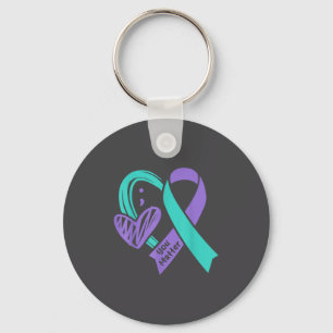 You Suicide Prevention Awareness Teal Purple Heart Key Ring