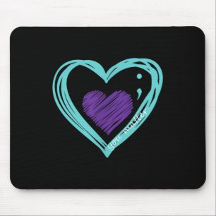 You Suicide Prevention Awareness Teal Purple Heart Mouse Mat