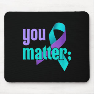 You Suicide Prevention Awareness Teal Purple Rainb Mouse Mat
