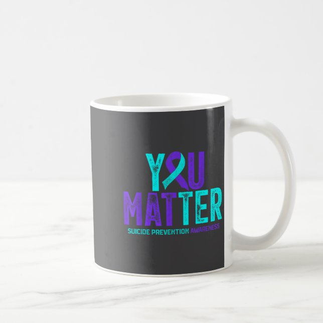 You - Suicide Prevention Teal Purple Awareness Rib Coffee Mug (Right)
