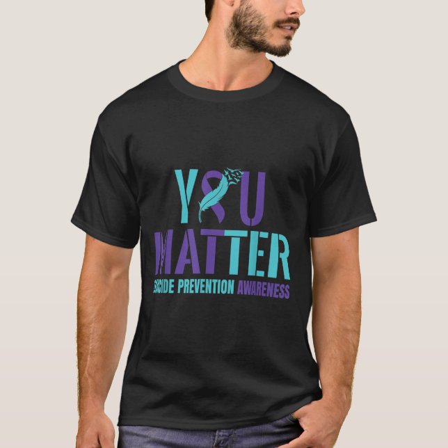 You - Suicide Prevention Teal Purple Awareness Rib T-Shirt (Front)