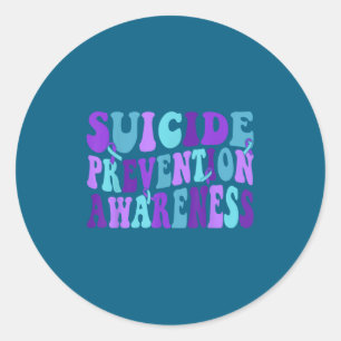 You Suicide Prevention Teal Purple Awareness Ribbo Classic Round Sticker