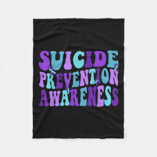 You Suicide Prevention Teal Purple Awareness Ribbo Fleece Blanket