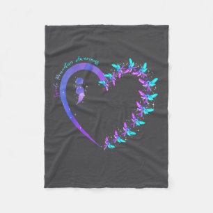 You Suicide Prevention Teal Purple Awareness Ribbo Fleece Blanket