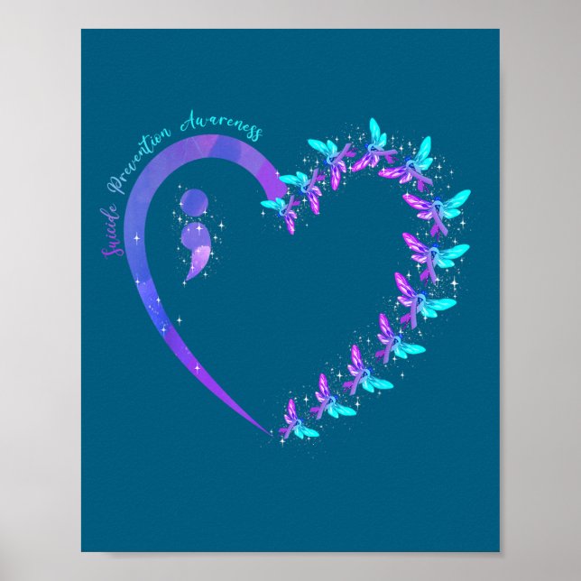 You Suicide Prevention Teal Purple Awareness Ribbo Poster (Front)