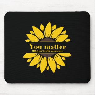 You Sunflower Mental Health Awareness Sticker Mouse Mat