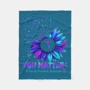 You Sunflower Suicide Prevention Awareness Men Wom Fleece Blanket