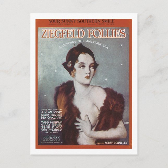 You Sunny Southern Smile Ziegfeld Follies Songbook Postcard (Front)