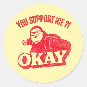 You Support ICE?! Okay – Vintage Protest Meme Classic Round Sticker