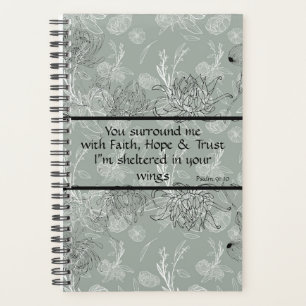 You Surround Me Green Floral Business Planner