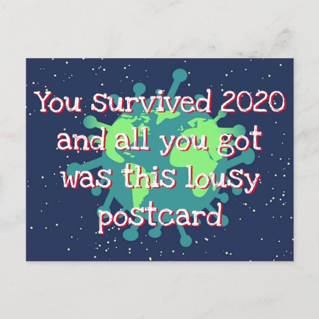 You Survived 2020 Funny New Year Postcard (Front)
