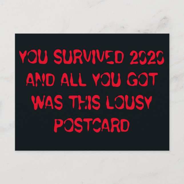 You Survived 2020 Funny New Year Postcard (Front)