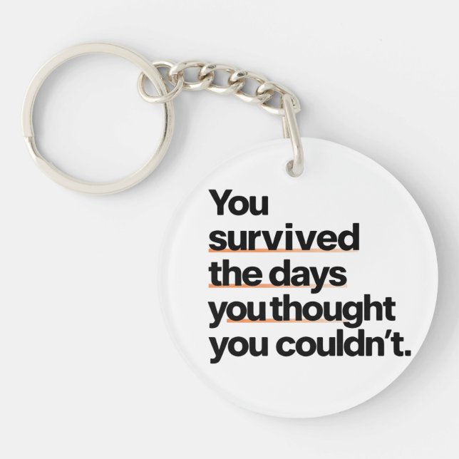 You Survived: Inspirational Survival Quote Print Key Ring (Front)
