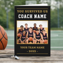 You Survived Us Coach Funny Basketball Photo