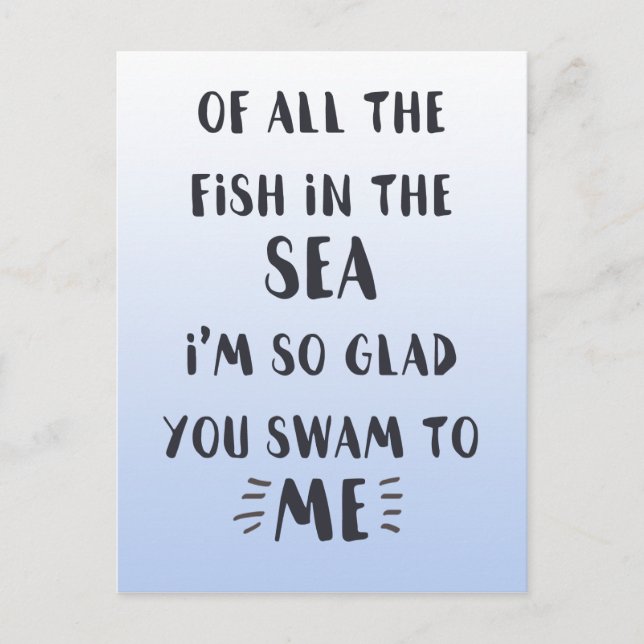 You swam to me - Romantic Quote Postcard (Front)