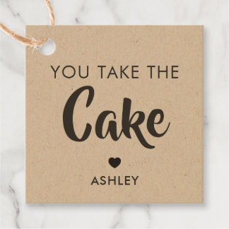 You Take the Cake Gift Tag, Cake Pop Tag, Kraft Favour Tags