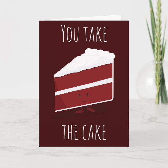 You Take the Cake Red Velvet Dessert Thank You Card (Front)