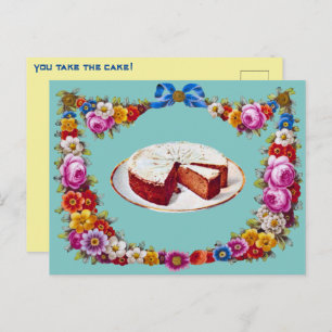You Take the Cake! Vintage Thank You Holiday Postcard