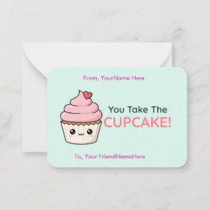 You Take the Cupcake Cute Classroom Valentine Card
