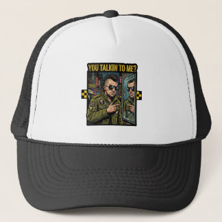 You Talkin To Me - 70s Neo Noir NYC Taxi Caricatur Trucker Hat