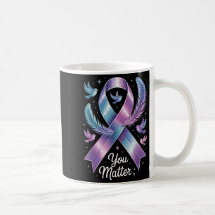 You Teal & Purple Ribbon Suicide Prevention Aw Coffee Mug