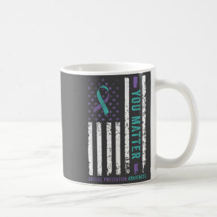 You Teal & Purple Ribbon Suicide Prevention Aw Coffee Mug