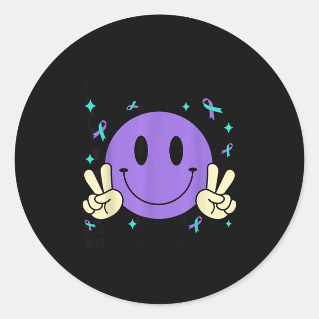 You Teal Purple Ribbon Suicide Prevention Awarenes Classic Round Sticker (Front)