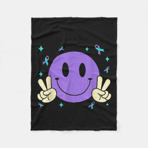 You Teal Purple Ribbon Suicide Prevention Awarenes Fleece Blanket