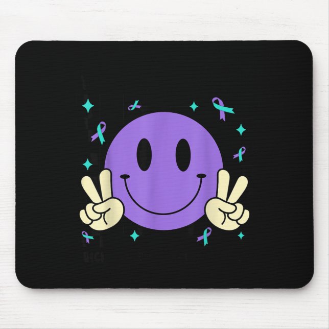 You Teal Purple Ribbon Suicide Prevention Awarenes Mouse Mat (Front)