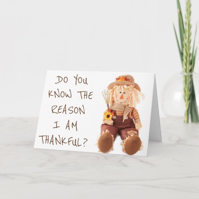 "YOU"=THE REASON I'M "THANKFUL" AT THANKSGIVING HOLIDAY CARD (Front)