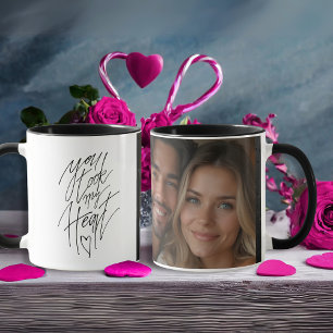 You took my Heart Romantic Black photo Mug