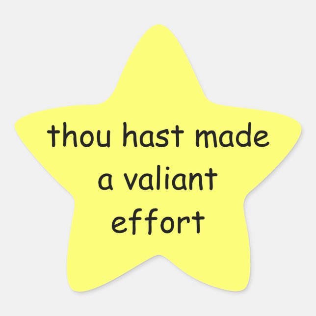"You tried" star Sticker (Front)