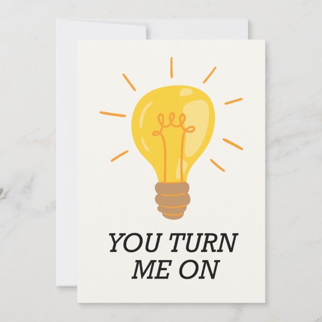 YOU TURN ME ON FUNNY NAUGHTY VALENTINES DAY   HOLIDAY CARD (Front)