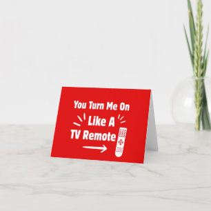 You Turn Me On Like A TV Remote Pun Thank You Card