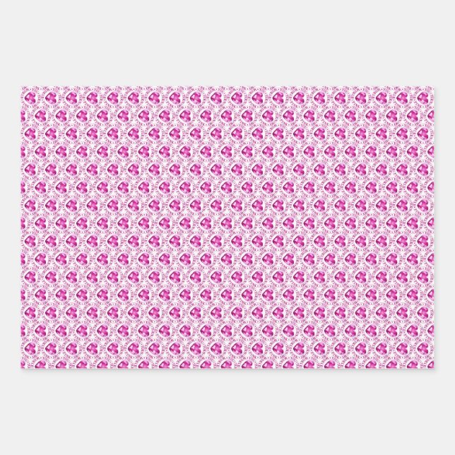 YOU TURN MY WORLD PINK Romantic Earth Heart Design Wrapping Paper Sheet (Front)
