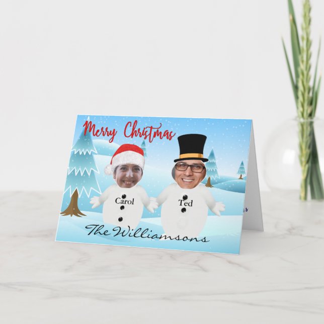 You Two As Cute Snowmen Funny Christmas Card (Front)