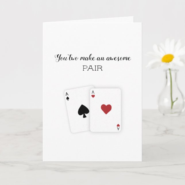 "You two make an awesome pair" Poker Couple Card (Small Plant)