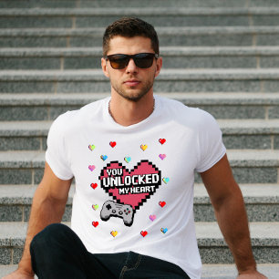 You Unlocked My Heart Gamer Valentine's T-Shirt