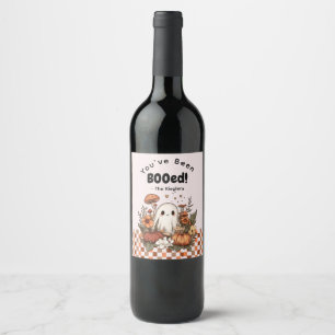 You’ve Been Booed Cute Cottagecore Halloween Wine Label