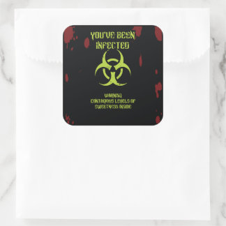 You’ve Been Infected – Zombie Virus Treat Square Sticker